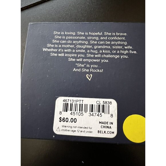 Belk Silverworks Silver Plated Necklace She Rocks! NEVER GIVE UP Pendants -NEW - Picture 4 of 6